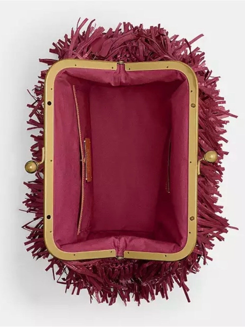 Coach Fushia Fringe Top-Handle Bag with Gold Hardware - Picture 14 of 16
